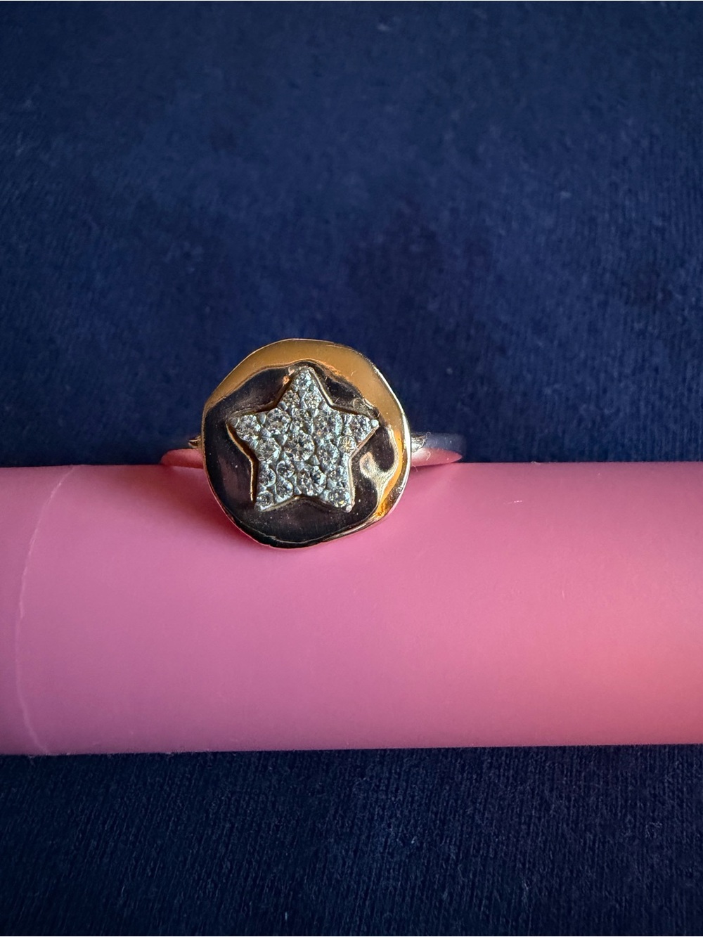 Rose Gold Plated Star Disc Ring